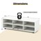 Modern White TV Console with 3 Adjustable Shelves and Cable Management MDF Media Storage